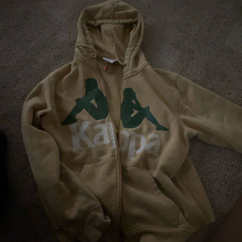 Kappa Tan Full-Zip Jacket with Hood and Logo